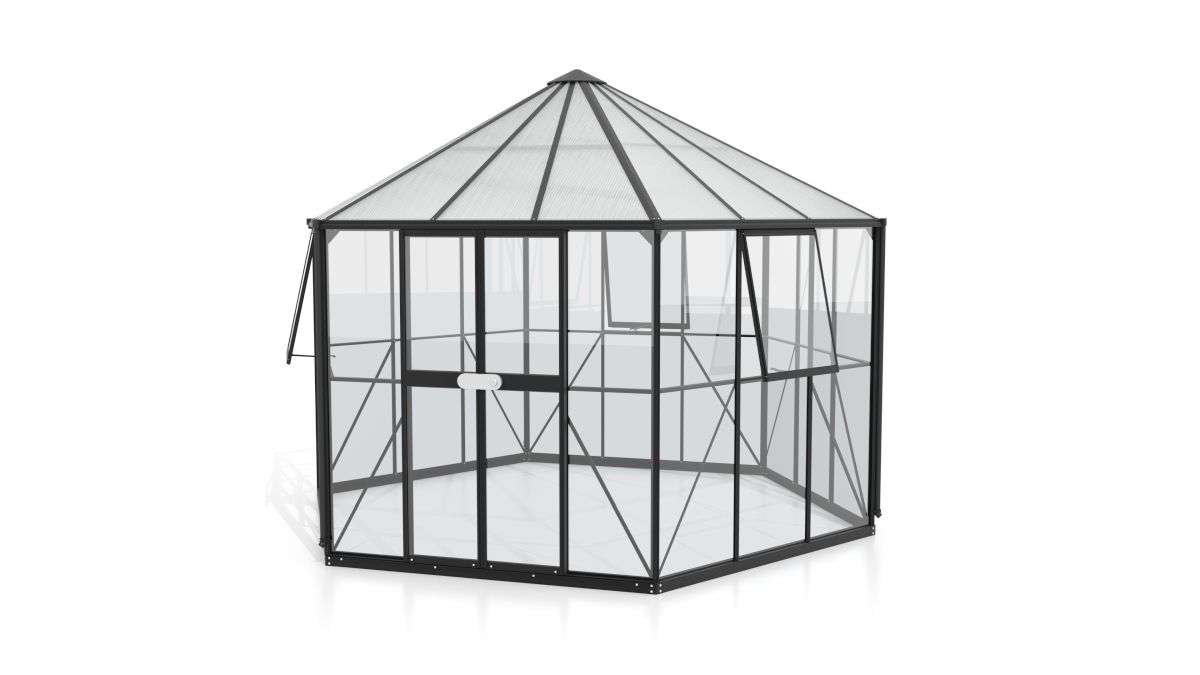 Vitavia Gewächshauspavillon Hera 9000 ESG/HKP 3/6mm, schwarz