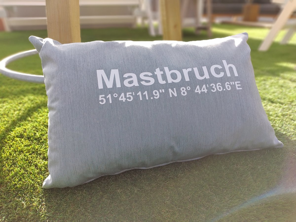 Heimatliebe-Kissen, "Mastbruch", aqua, Outdoor-Kissen, 45 x 35 cm