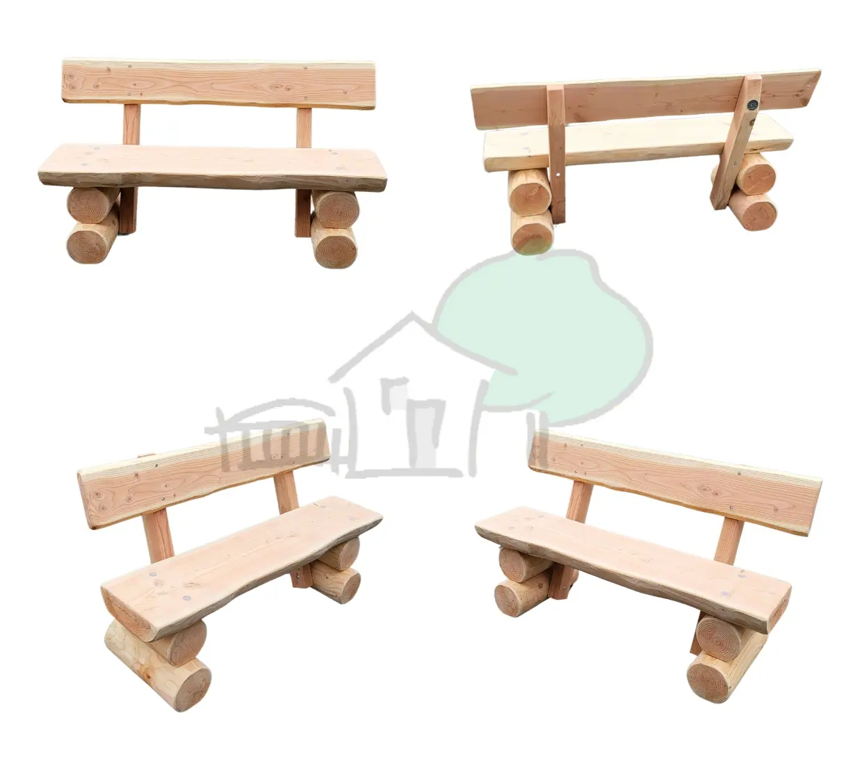 RUSTIKAL Bank mit Lehne 150x42x43/75cm, Douglasie/Lärche 