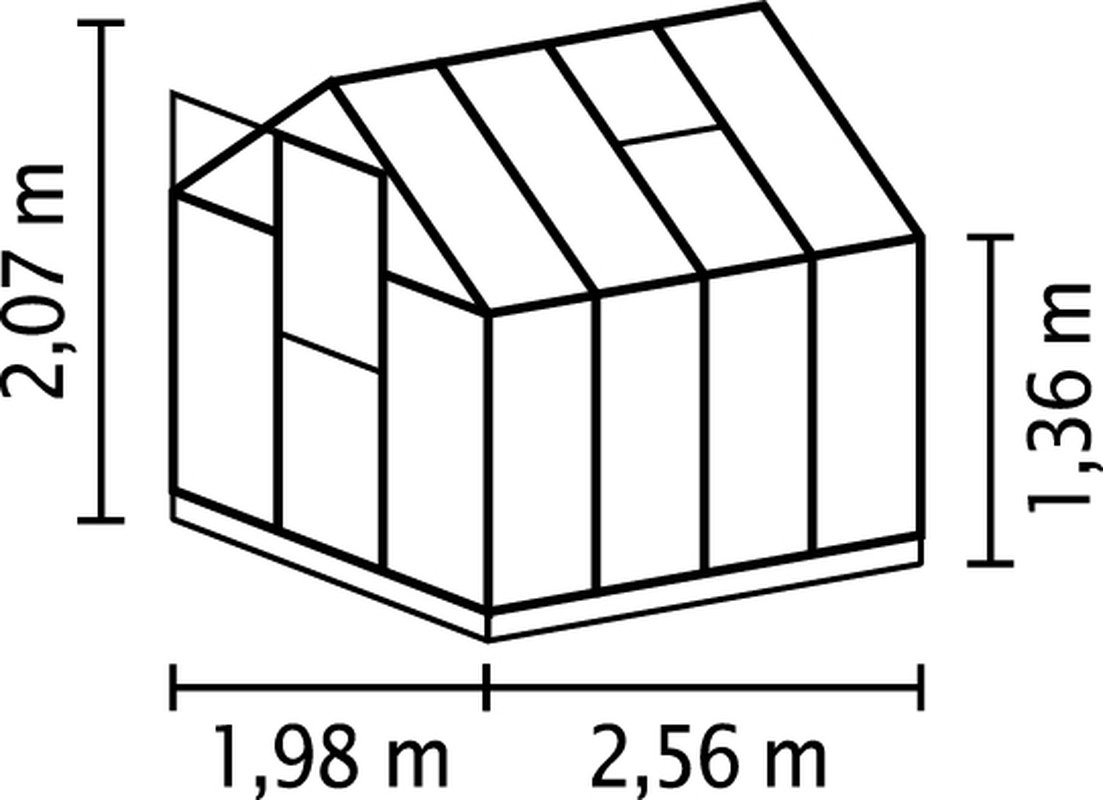 Vitavia Gewächshaus Triton 5000 HKP 6mm, Alu eloxiert