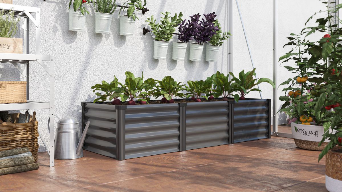 Vitavia Hochbeet Linus In&Out 401 S, Zincalume granit/schwarz