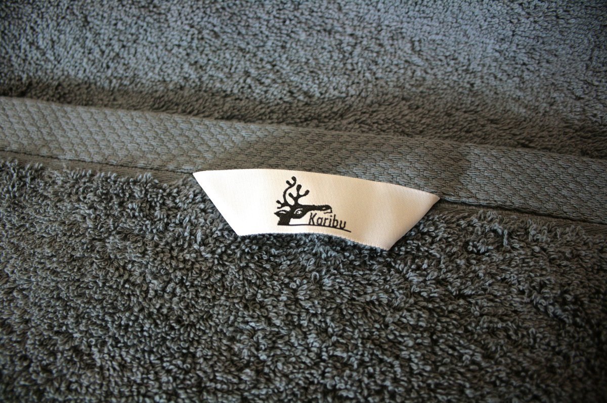 Saunahandtuch-Set ( 2 Stück), Walkfrottier  grau, 90x180 cm
