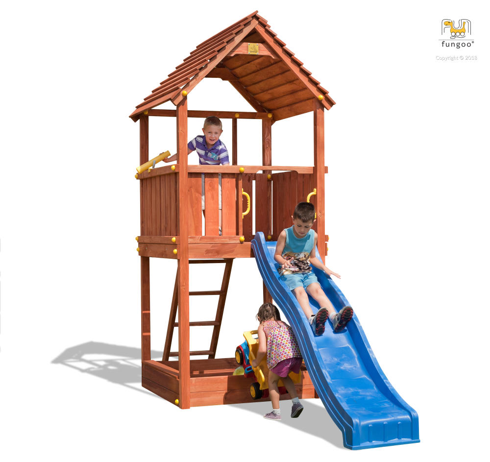 Spielturm "Joy" mit Rutsche, Leiter, Sandkasten von Fungoo®