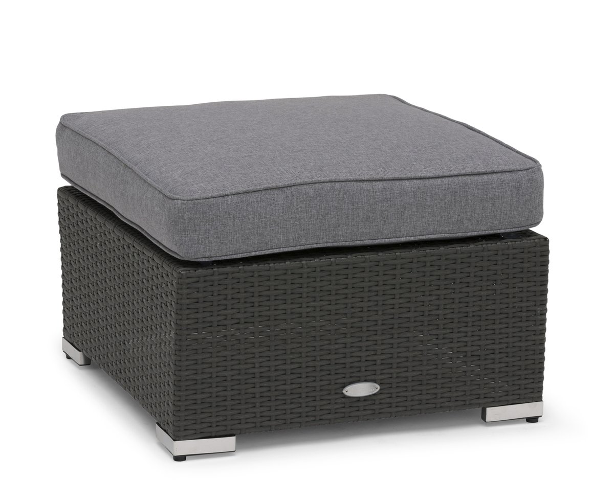 Madison Loungehocker/Loungetisch Polyrattan dunkelgrau inkl. Kissen