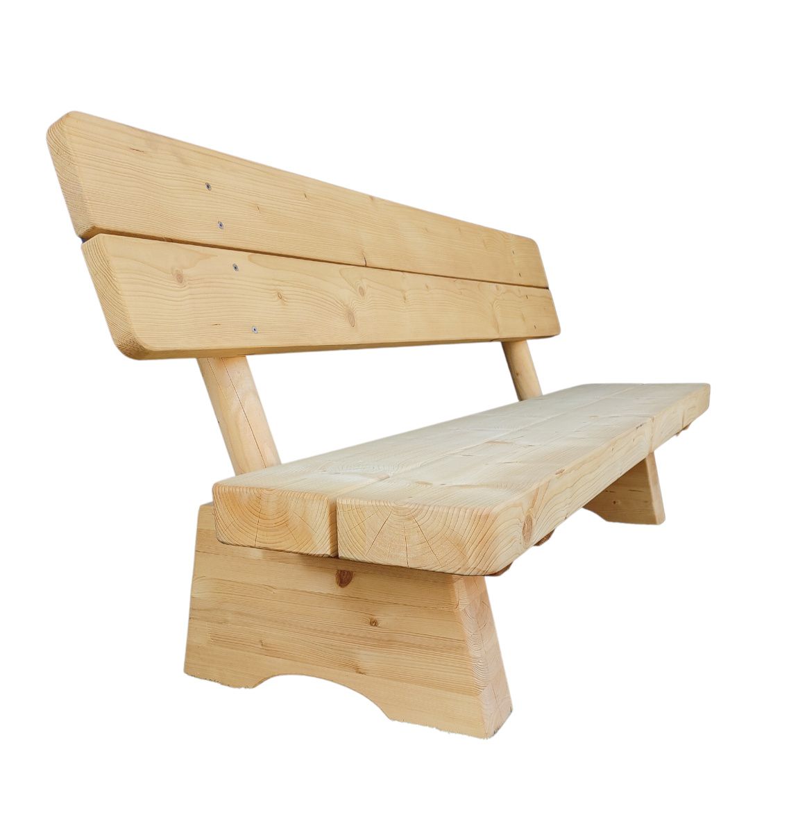 Bank VALHALLA mit Lehne 190x65x90 cm, massive und robuste Holzbank