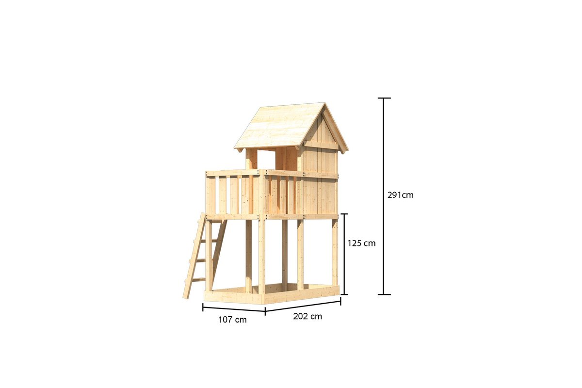 Karibu/Akubi Stelzenhaus FRIEDA, variabler Spielturm für den Garten
